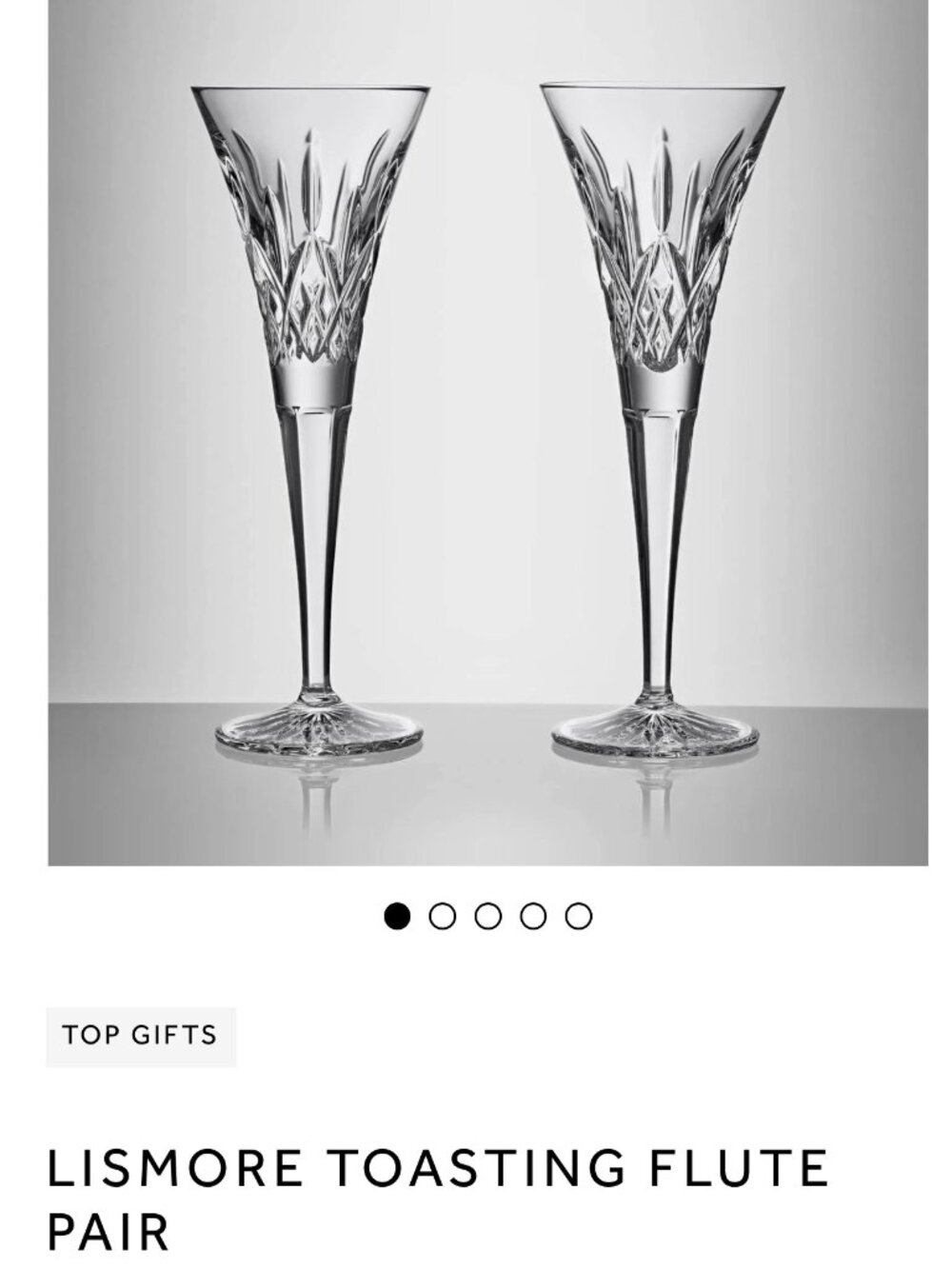 Waterford Lismore Toasting Flute Pair